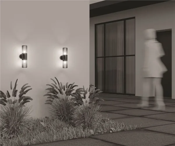 Настенный светильник (бра) Amas E27x2 60Вт IP 54 (Графит) - фото 8