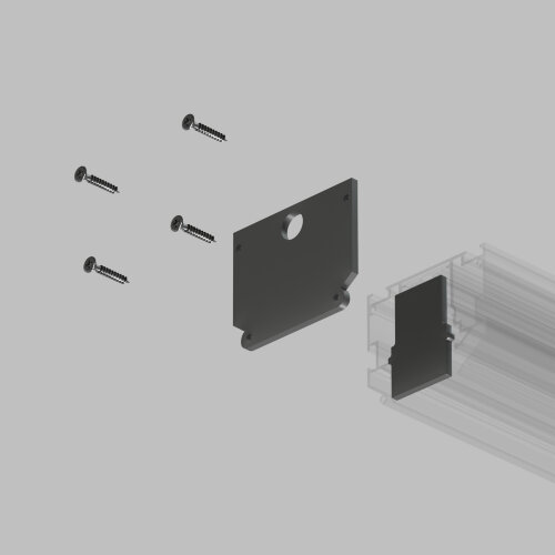 TR2025-BK Комплект торцевых заглушек для трека SMART ONE. Фото 2