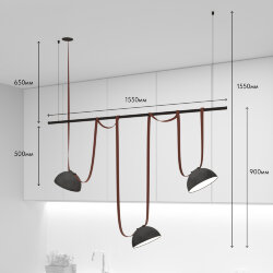 Комплект ременной трековой системы Belty на штанге Rod, Denkirs DK55SET05-01-BR