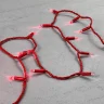 Гирлянда Нить с Колпачком 10м Красная 220В, 100 LED, Провод Красный ПВХ, IP65. Фото 3.