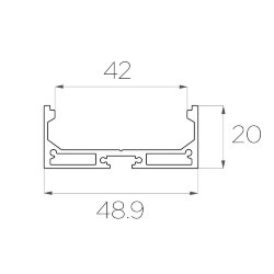 Профиль накладной алюминиевый LC-LP-2050-2 Anod