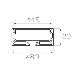 Профиль накладной алюминиевый LC-LP-2050-2 Anod