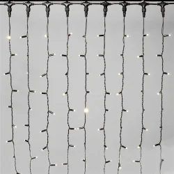 Гирлянда Занавес 2 x 2 м Тепло-Белый 220В, 400 LED, Провод Черный Каучук 2,3мм, IP65