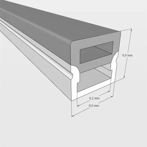 Cиликоновая оболочка T0808 S35 (8*8mm, трехстороннее свечение, pcb 5mm) - фото I