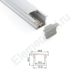 Алюминиевый профиль 980 (2000x24,6/17,3x15,3мм с рассеивателем)
