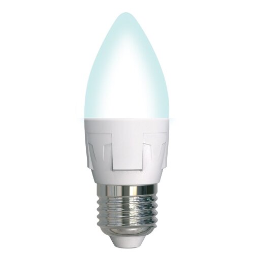 LED-C37 7W-4000K-E27-FR-DIM PLP01WH Лампа светодиодная, диммируемая, Форма свеча, матовая, Серия Яркая, Белый свет 4000K. - фото 1