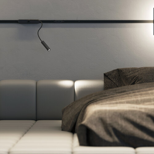 DK5313-BK Светильник для трека Air, серия Spot 3000 со светодиодом, ?26*495мм, 48V DC, 2W, RA?90, 24°, 3000K, IP20, черный, алюминий. Фото 5