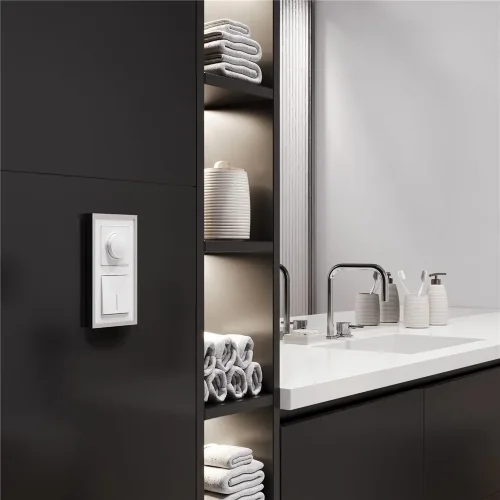 Выключатель одноклавишный проходной с подсветкой (белый матовый) W1112161 - фото 2