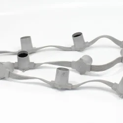 Белт-лайт патроны на шлейфе для лампочек E27 K7 (8 шт/м, пятижильный, серый)