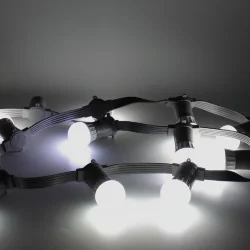 Белт-лайт патроны на шлейфе для лампочек E27 K7 (8 шт/м, пятижильный, серый)