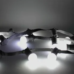 Белт-лайт патроны на шлейфе для лампочек E27 K7 (8 шт/м, пятижильный, серый)