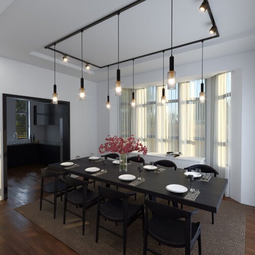 Basic System  шинопровод  3м в комплекте ввод питания и заглушка черный - Фото 6