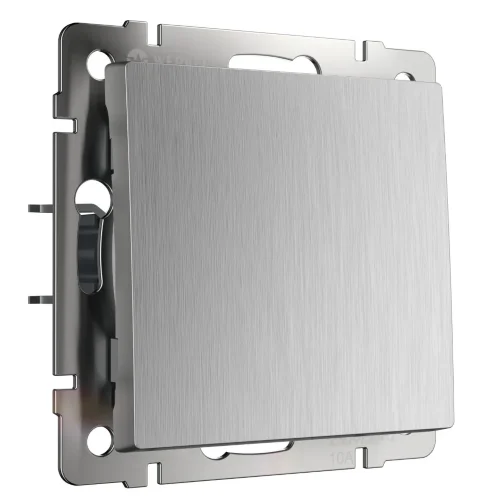 Выключатель одноклавишный проходной (cеребряный рифленый) W1112009 - фото