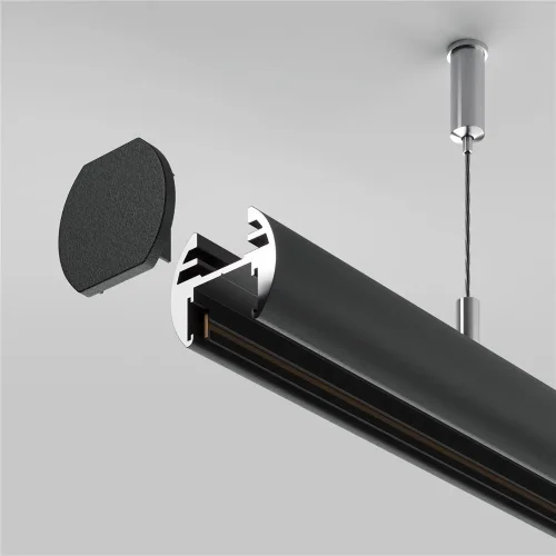 Шинопровод 2м подвесной круглый Basity, черный (Черный) - фото 4