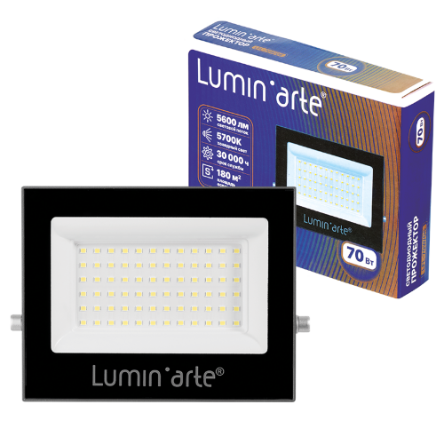 Светодиодный прожектор LUMIN'ARTE LFL-70W/06 70Вт 5700К IP65 5600лм серый корпус - фото 4