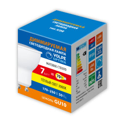 LED-JCDR-7W-3000K-GU10-FR-DIM-SLS Лампа светодиодная, диммируемая, Форма JCDR, матовая, Теплый белый свет 3000K