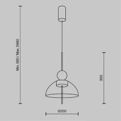 Подвесной светильник Bangkok 3000К 12Вт (Черный)