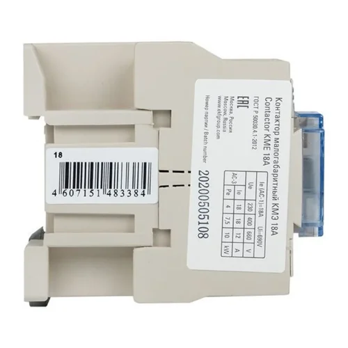 Контактор КМЭ 18А кат. 380В AC 1НО EKF ctr-s-18-380 - фото 8