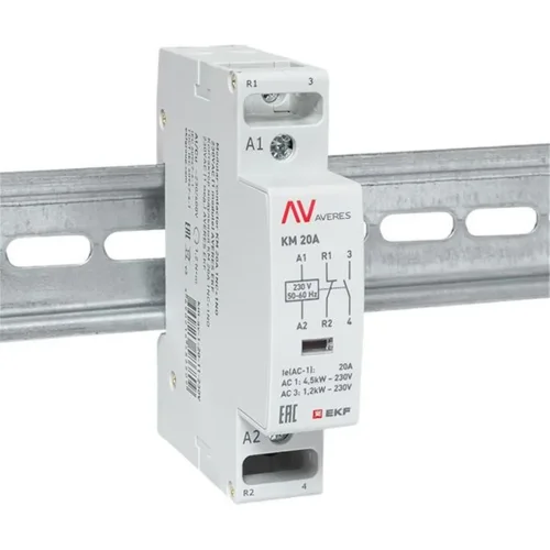 Контактор модульный КМ 20А 1NC+1NO 230В AC (1 мод.) AVERES EKF km-av-1-20-11-230V - фото 2