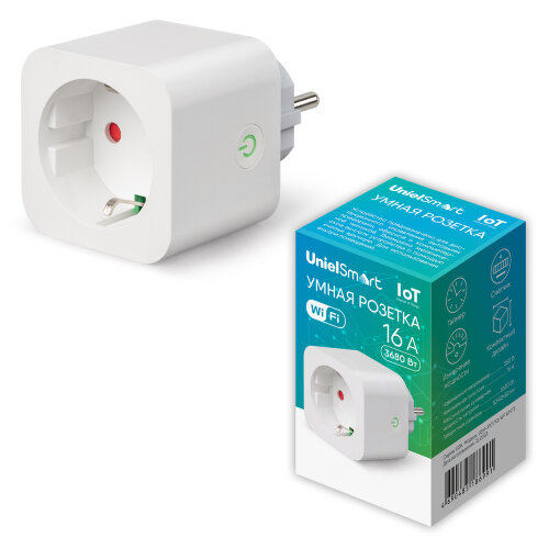 USH-A101 1G-WF WHITE Умная розетка Wi-Fi, 16A, До 3680Вт, Голосовое управление+приложение UnielSmart, TM Uniel - фото 12