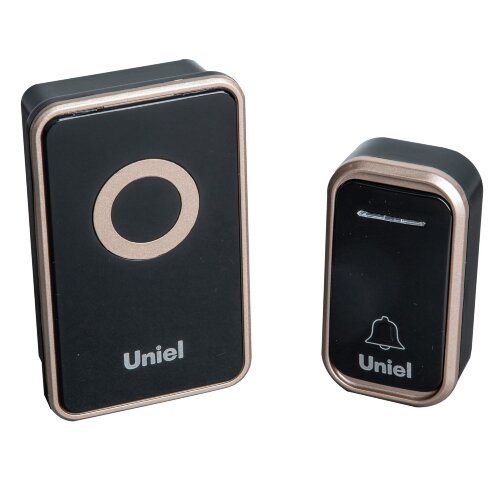 UDB-094W-R1T1-38S-BL-GL Звонок электронный, 220В, Радиус действия 150 м, Черный с золотистым - фото 1