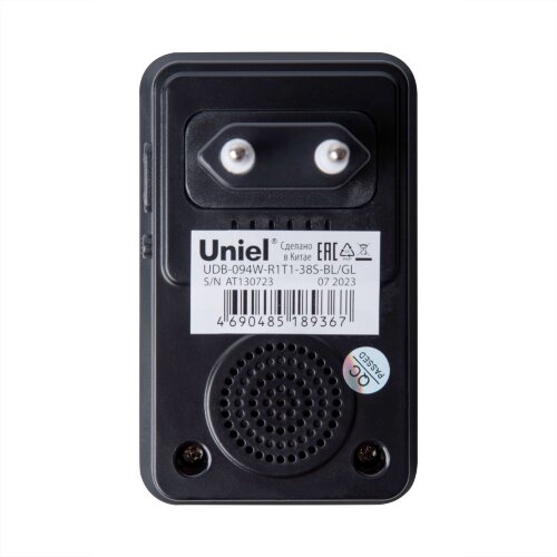 UDB-094W-R1T1-38S-BL-GL Звонок электронный, 220В, Радиус действия 150 м, Черный с золотистым - фото 7