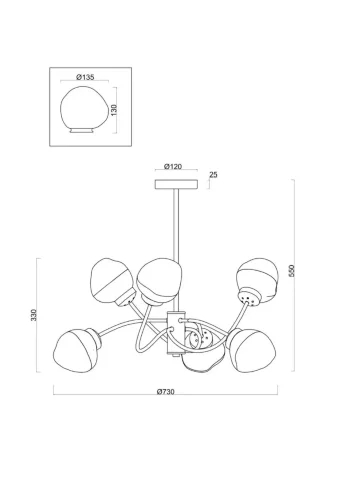 Люстра Freya FR8017PL-06MG (Матовое Золото) - фото 14