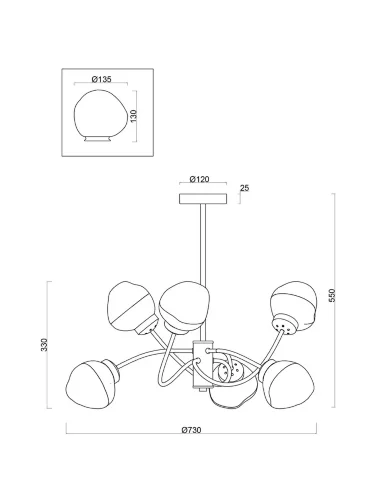 Люстра Волани / Volani (Матовое Золото) FR8017PL-06MG - фото 8