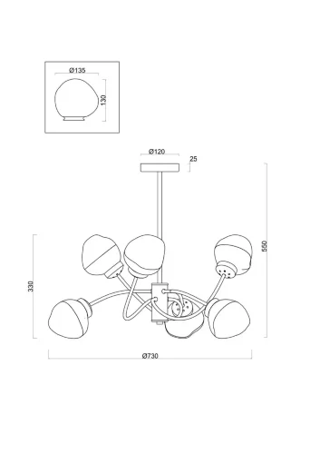 Люстра Волани / Volani (Матовое Золото) FR8017PL-06MG - фото 10