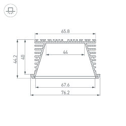 Профиль KLUS-POWER-RW70F-2000 ANOD (Arlight, Алюминий) 019881
