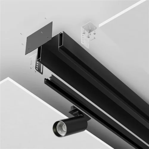 Алюминиевый профиль ниши скрытого монтажа для ГКЛ потолка (Черный) - фото 6