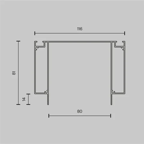 Алюминиевый профиль ниши скрытого монтажа для ГКЛ потолка (Черный) - фото 7