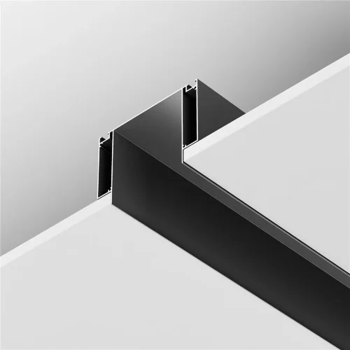 Алюминиевый профиль ниши скрытого монтажа для ГКЛ потолка (Черный) ALM-11681-PL-B-2M - фото 3