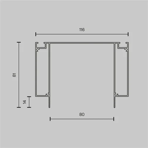 Алюминиевый профиль ниши скрытого монтажа для ГКЛ потолка (Черный) ALM-11681-PL-B-2M - фото 7