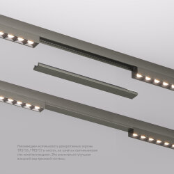 Декоративная заглушка желоба трека SHINE BASE, 20см, темный никель, алюминий, Denkirs TR5736-DN