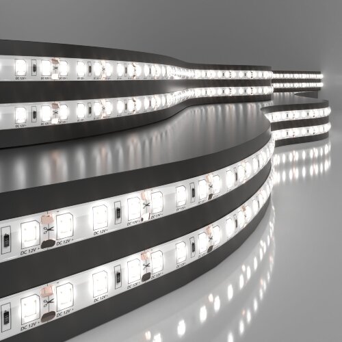 Светодиодная лента 12&nbsp;В 9,6&nbsp;Вт/м 120 Led/м 2835 IP65, дневной белый 4200K, 5 м - Фото 3