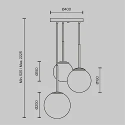 Подвесной светильник Базовая форма / Basic form E14х3 (Золото) MOD321PL-03G1
