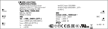 Драйвер влагозащищённый для светодиодов 200W/530-1050мА 130-286V IP67 | потенциометр | ECXe 1050.455 | - Vossloh-Schwabe. Фото 3