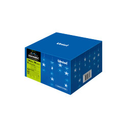 ULD-E5505-196-DTK WHITE-BLUE IP20 STARS-1 Занавес светодиодный фигурный Звёздочки-1, 5.5х 0.5м, 56 подвесов, 196 светодиодов, Белый и синий свет, Провод прозрачный.