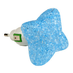DTL-309-Звездочка-BLUE-1LED-0.1W Светильник-ночник, Выключатель на корпусе, Блистер