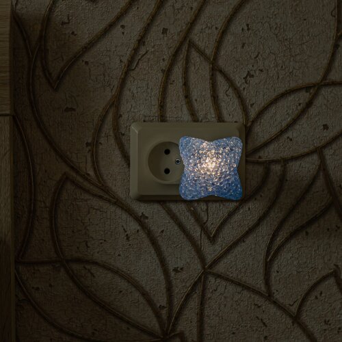 DTL-309-Звездочка-BLUE-1LED-0.1W Светильник-ночник, Выключатель на корпусе, Блистер - фото 2