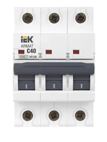 Выключатель автоматический модульный 3п C 40А M10N ARMAT IEK AR-M10N-3-C040 - фото 2
