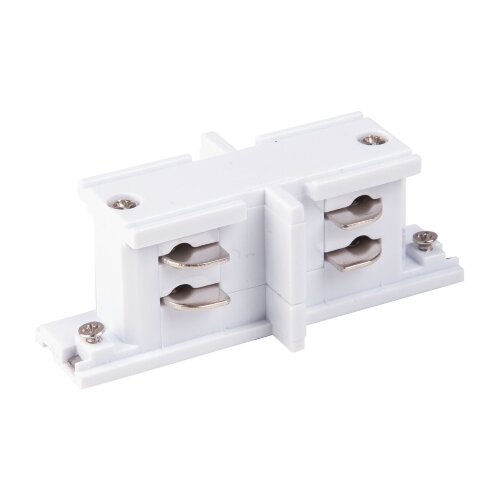 Коннектор прямой внутренний для трехфазного шинопровода белый - фото 1