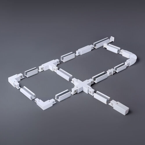 Коннектор прямой внутренний для трехфазного шинопровода белый - Фото 3