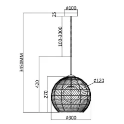 Подвесной светильник Cane G9х1 (Черный)
