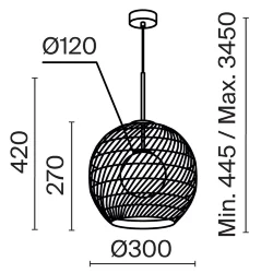 Подвесной светильник Cane G9х1 (Черный)