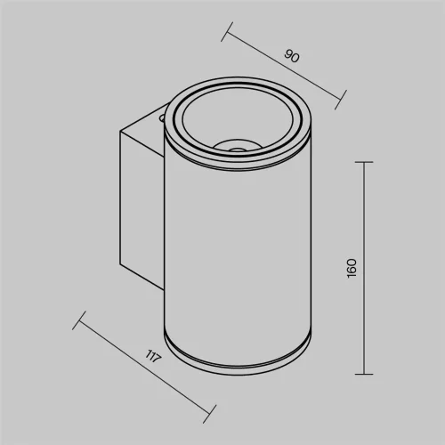 Настенный светильник (бра) Shim 3000К 10Вт IP 65 (Белый) - фото 2