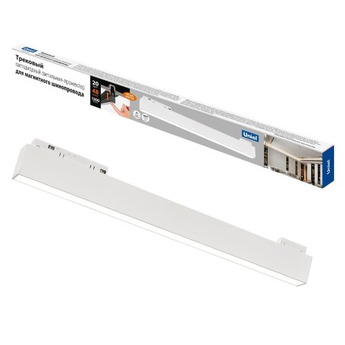 ULB-M70-20W/4000K/35 WHITE Светильник-прожектор линейный светодиодный трековый. Для магнитных шинопроводов. 2000 Лм. Белый свет (4000К) Белый. ТМ Uniel - фото