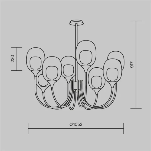Подвесной светильник Aura E14x8 (Латунь) - фото 3