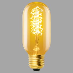 IL-V-L45A-40-GOLDEN-E27 CW01 Лампа накаливания Vintage, Форма цилиндр, длина 113 мм, Форма нити CW
